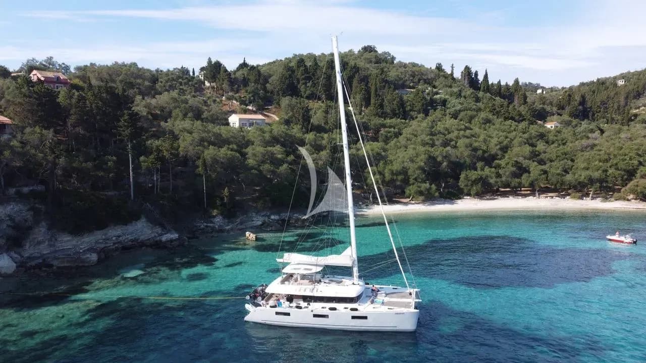 Grace in the beautiful turquoise waters in the Ionian