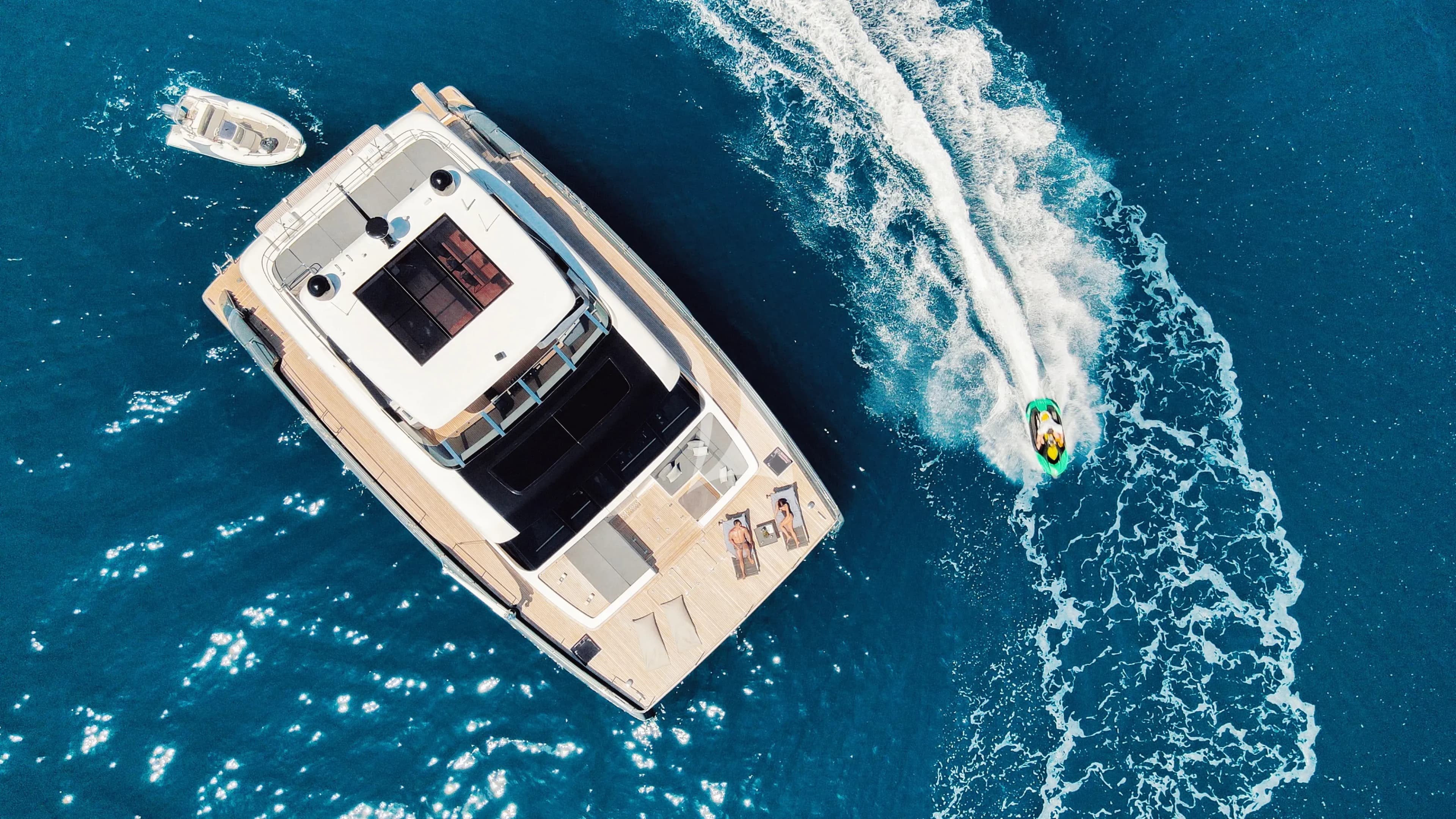 Aerial view with jet ski